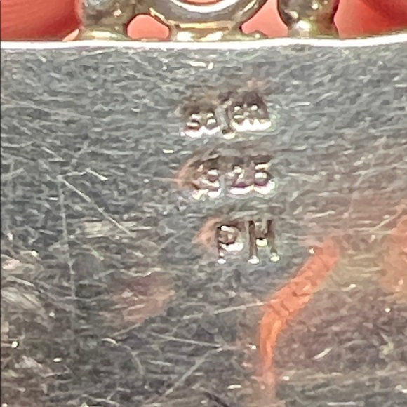 RARE Sajen Gemstone Inlay Sterling Silver Egyptian Eye of Horus Necklace Pendant - Picture 5 of 6